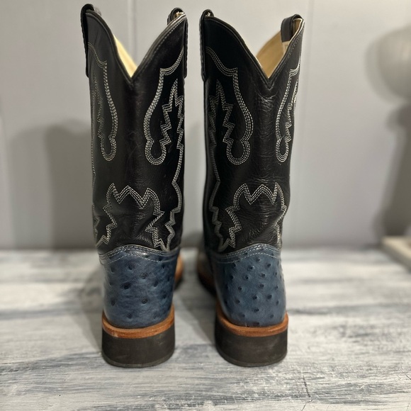 Men’s smoky mountain ostrich print western boots 7.5B - Picture 4 of 8